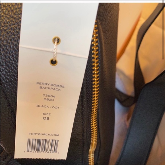 NWT Black Tory Burch Perry Bombe Leather Backpack - Picture 7 of 7